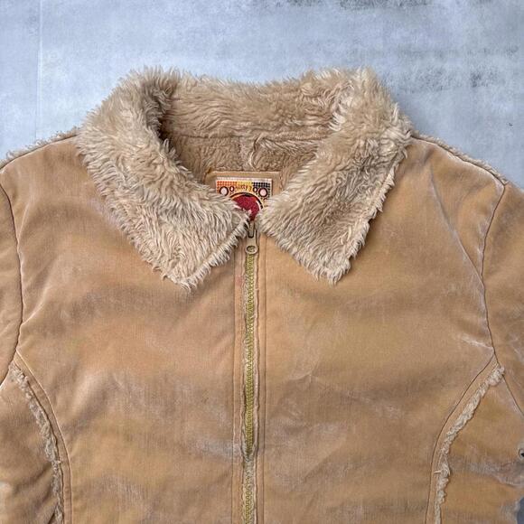 Y2K Beige Sixty 7 Faux Suede Outer Jacket - Picture 3 of 7